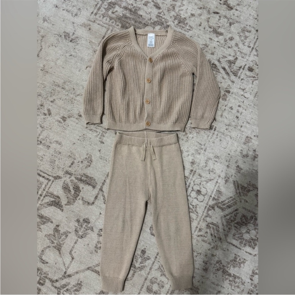 Modern Lux Tan Track Pants Cozy Knit Set